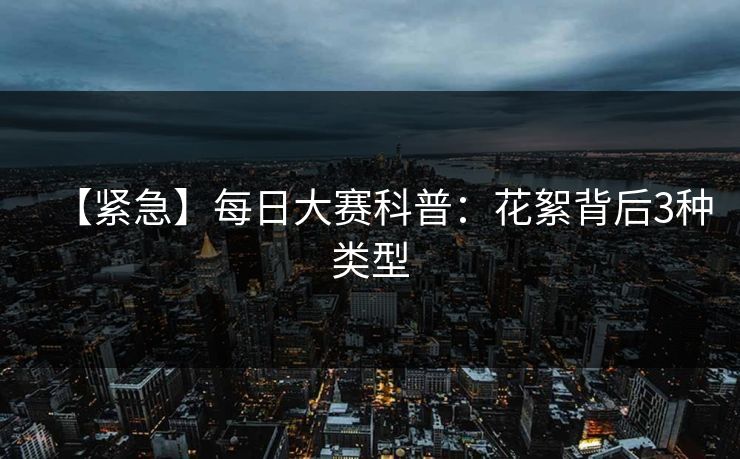 【紧急】每日大赛科普：花絮背后3种类型