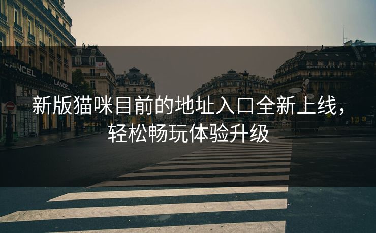 新版猫咪目前的地址入口全新上线，轻松畅玩体验升级
